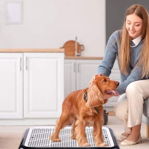 Mifoci Dog Pee Pad Holder Potty Tray Portable Dog Litter Box Toilet Training for Indoor Outdoor Small Medium Large Pet Puppy(Black,19.69 x 14.17 Inches,1 Pcs) - Image 7