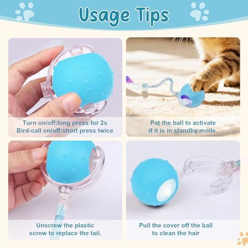 Interactive Automatic Cat Toy Ball-USB Rechargeable,Motion Activated Toy - Image 7