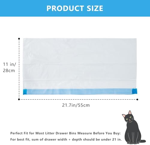 40 Count Drawstring Cat Litter Bags 21.6"×11", Automatic Cat Litter Box Liners Waste Bags, Compatible with G1 and E2 and Most Self Cleaning Litter Box - Image 2