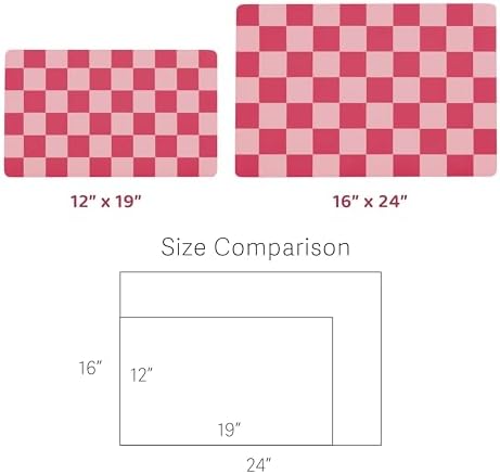 Checkered Dog Feeding Mat, Absorbent Mats for Dog Food and Water Bowl, Dispenser, Aesthetic Hot Pink Cute Checkerboard Pet Placemat for Dogs, Cats, Puppy Accessories (Coral, 12 x 19) - Image 7