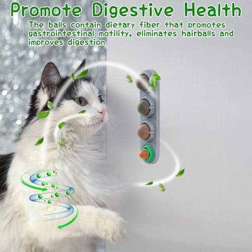 CCINEE Catnip Balls for Cats Wall Catnip Toys Edible Cat Toys for Cat Lick Safe Healthy Kitten Chew Toys Teeth Cleaning Dental Cat Toys(4 Flavor) - Image 7
