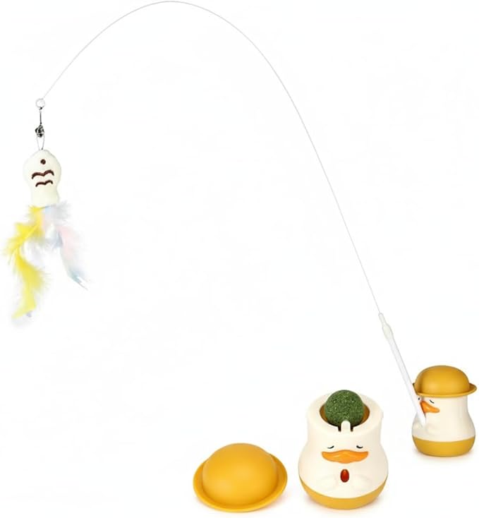 Cat Toy with Feathers, Jumps and Spins, Two Modes, Suitable for Indoor, Home, Sofa Corners, Furniture, Floors, Travel Play, enriching Your Cat's Life, and Outdoor use.