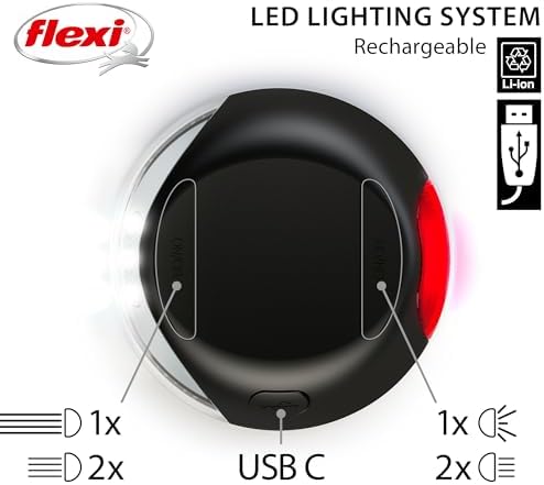 FLEXI® LED Lighting Attachment for Retractable Leashes, Splashproof, Black - Image 2