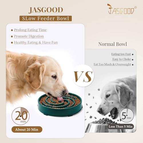 JASGOOD Slow Feeder Dogs Bowl for Large Medium Dogs,Anti-Gulping Pet Slower Food Feeding Bowls Stop Bloat,Preventing Choking - Image 2