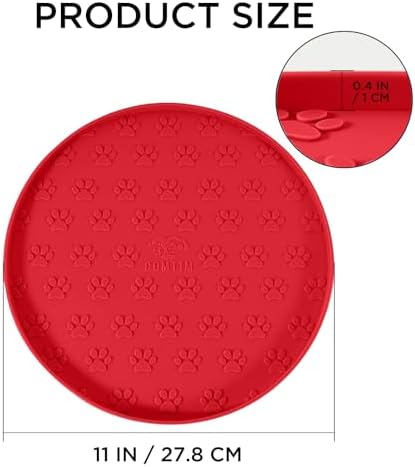 Comtim Waterproof Dog Food Mat - 2 Pack Silicone Pet Food Mat Dog Food Bowl Mats Cat Water Mats Eating Tray, Non-Slip Pet Placemat with Lip for Messy Drinkers to Protect Floor, Red 11"Γ11" - Image 6