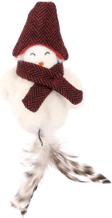P.L.A.Y. Cute Cat Toys - Holiday & Christmas Themed Organic Catnip Filled Toy, Great for Adult Cats and Kittens - Machine Washable, Recycled Materials, Rattles, Crinkles, Feathers (Chirpy Birdie)