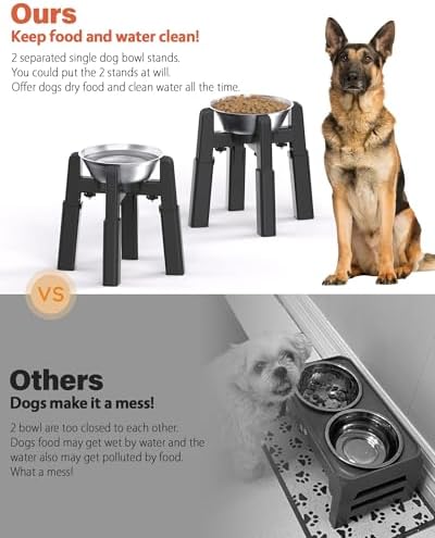 CZPET Dog Bowl Stand, 51 oz Large Capacity Stainless Steel Feeder (2 Pack) - Image 2