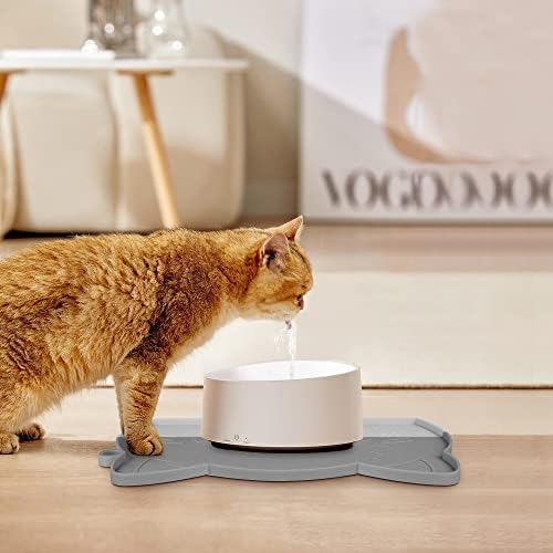 Coomazy Cat Food & Water Mat Thicker Non-Slip Silicone Mat with Raised Edge - Image 7