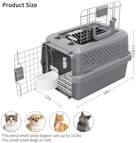 RIZZARI Carrier for Small Cats & Dogs:Secure Hard-Sided Pet Carrier - Image 2