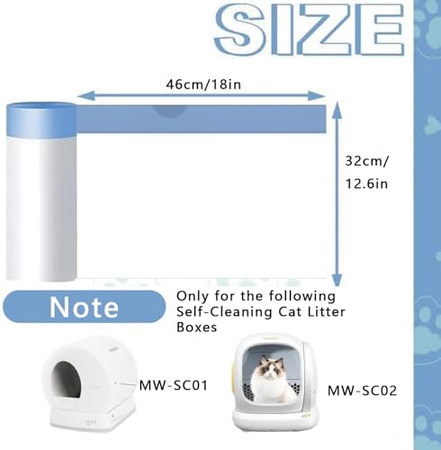 120 pcs Cat Litter Box Liners Fit For MW-SC01/MW-SC02/MW-LR01, 18" x 12.6" - Image 2