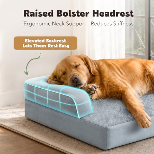 MEKIY Orthopedic Waterproof Dog Bed Pet Couch with Bolster for Medium Dogs - Image 2
