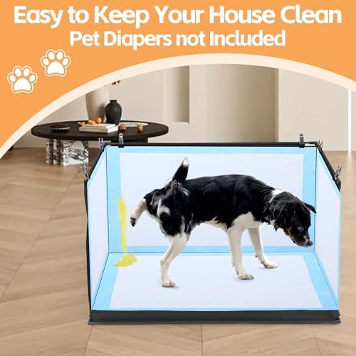 HOMBYS Dog Pee Pad Holder with High Walls, No-Spill Indoor Potty for Large Dogs, Foldable Puppy Litter Box, Patent Pending (33.8" L x 28" W x 17.7" H) - Image 2