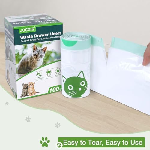 Cat Litter Box Liner Compatible with Litter Box Robot 4 & 3, Waste Bags 100 Pack, Waste Drawer Liners Heavy Duty White - Image 2