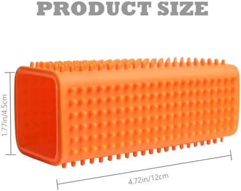 2 Pieces Pet Dog Cat Hair Remover, Block Roller Cleaner, Hollow Silicone Cleaner Brush for Sofa, Car Interiors, Furnishings, Carpets, Bedding or Any Fabric (Orange, Blue) - Image 2