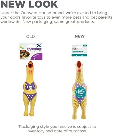 Outward Hound by Charming Pet Squawkers Henrietta Latex Squeaky Rubber Chicken Dog Toy, Funny Interactive Holiday Toy for Dogs, Small Size - Image 2