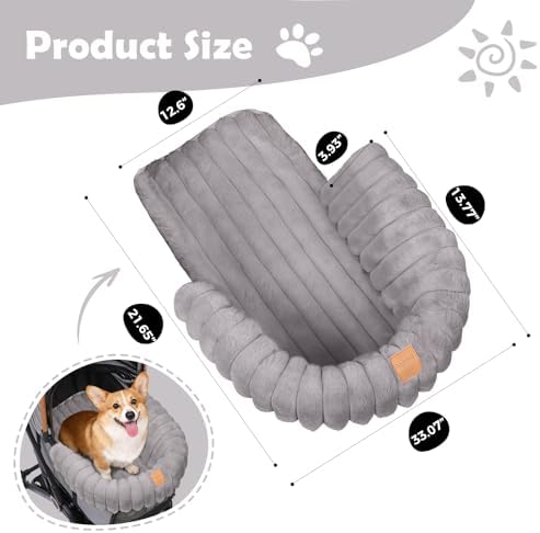 GTPLAYER Pet Stroller Mat, Plush Quilted Dog & Cat Stroller Liner Pad, Soft Flat Pad for Comfort and Stroller Protection for Outdoor Walks and Travel Comfort, Grey - Image 2