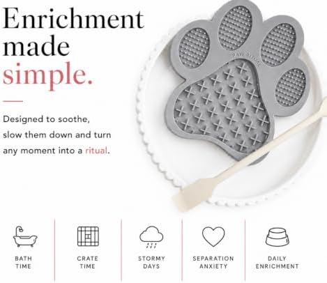 Calm Lick Mat for Dogs-Slow Feeder Silicone Mat (Stone) - Image 2