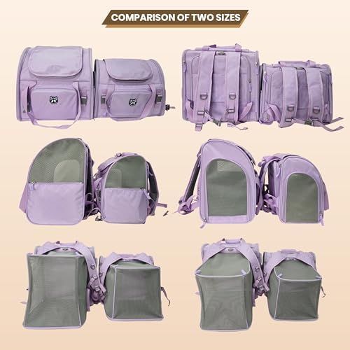Lollimeow Expandable Cat Carrier Backpack for Large Cats - Airline Approved Pet Carrier Backpack for Small Dogs, Hiking & Travel, Waterproof with Breathable Mesh, 14lbs Capacity (Polar Blue, Standard) - Image 7