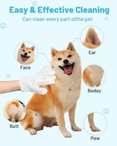 20 Pcs Dog Glove Wipes for Paws, Butt, Ears & Eyes - Pet Cleaning Wipes - Image 7