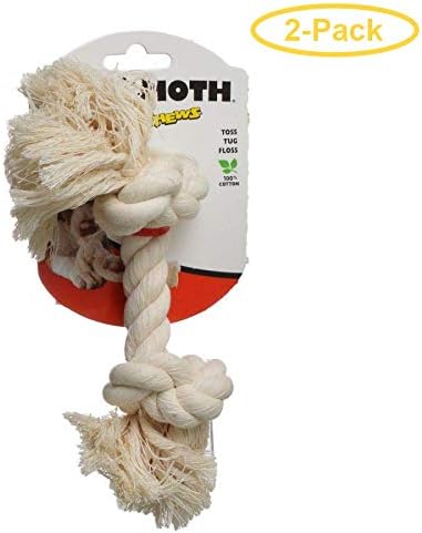 MAMMOTH Flossy Chews Rope Bone - White Small (9" Long) - Pack of 22