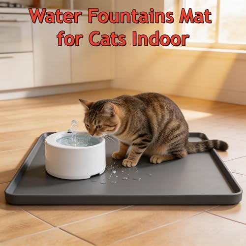 18.5x11 Silicone Mat for Pet Bowls and Water Fountains, Black - Image 6