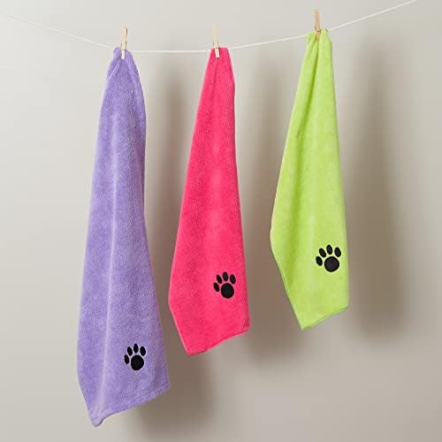 Bone Dry Pet Grooming Microfiber Towel, Embroidered Collection, X-Large,41x23.5, Lavender - Image 6