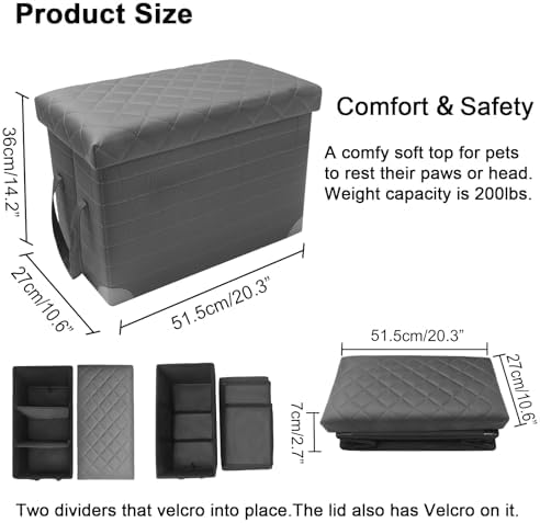 LIONROGE Car Back Seat Extender for Large Dogs up to 200lbs,Dog Car Back & Front Seat Extender with Storage,Prevent Your Dogs from Falling Off The Seat - Image 2