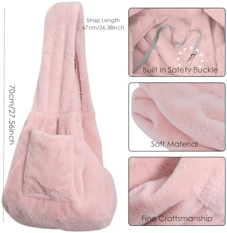 Cat Carrier Slings Soft Puppy Carrying Bag for Outdoor Travel Pet Boby Holder Hands Free for Small Dogs Kittens, Light Pink - Image 2