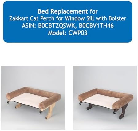 Bed Replacement for Zakkart Cat Perch for Window Sill with Bolster, NOT Compatible with Other Brand - Brown - Image 2