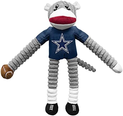 Littlearth NFL Unisex-Adult NFL Sock Monkey and Flying Disc Pet Toy Combo Set - Image 2