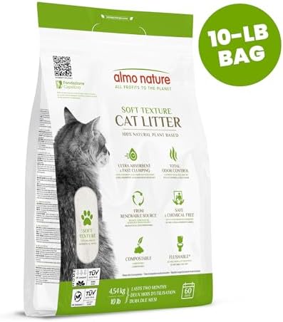Almo Nature Soft Texture Cat Litter 10 lbs - Plant-Based, Clumping, Biodegradable, Non-Toxic, Compostable, Eco-Friendly, Odor Control, Low Dust, Safe for Cats & Kittens - Image 2