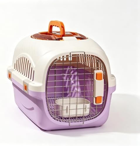Cat Carrier Airline Approved, Portable Pet Travel Crate with Anti-Stress Design for Cats & Small Dogs, Car Safe Kennel with Top Window (Purple) - Image 2