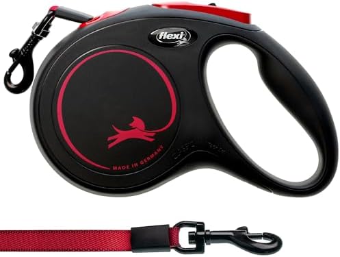 FLEXI® New Classic Tape Retractable Dog Leash, Medium 16ft -Black Red - Image 2