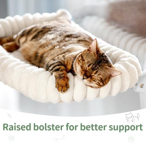 Sunhoo Foldable Cat Window Perch, Large Suction Cup Kitty Hammock, Tan - Image 2