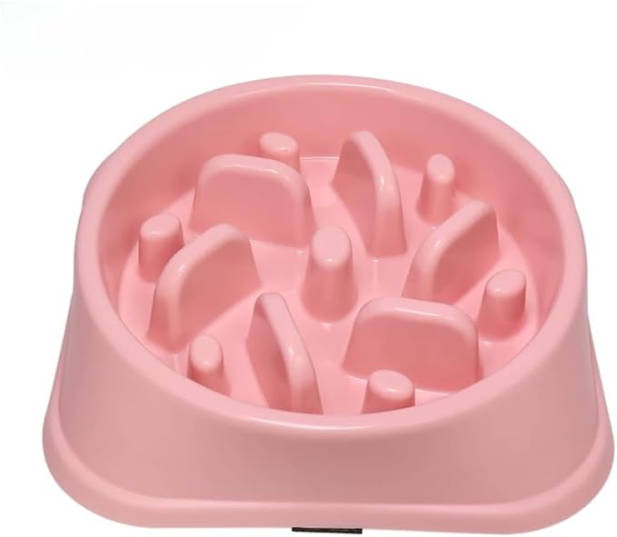 Non-Slip Puzzle Bowl Interactive Slow Feeder for Dogs & Cats – Anti-Gulping Pet Food Dish to Reduce Bloating, Choking & Indigestion – BPA-Free, Durable, Easy to Clean (Pink, Medium)