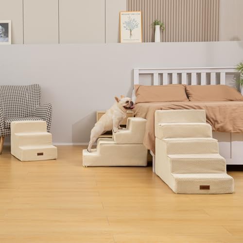 Aodisman Dog Stairs for Small Dogs & Cats,3-Step Pet Steps for Couch & Bed - Image 2