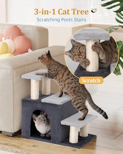 Aechonow 3-in-1 Pet Stairs for Cats, Dog Steps for Small Doggie Rabbits - Image 2