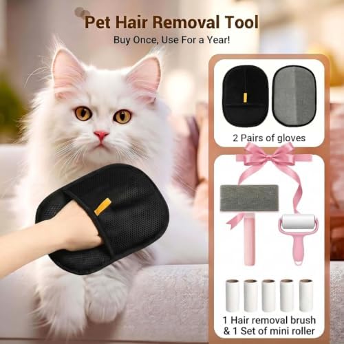 Pet Hair Removal Glove Set, 3PCS Reusable Cleaning Tools - Image 2