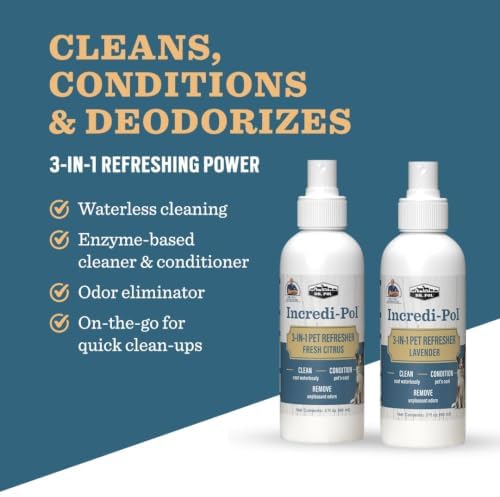 Dr. Pol Incredi-Pol 3-in-1 Pet Refresher | Waterless Coat Cleaner & Conditioner | Pet Odor Eliminator | Fine Mist Spray for Dogs & Cats | Freshens, Cleans & Softens Fur | 3 oz | Fresh Citrus - Image 7