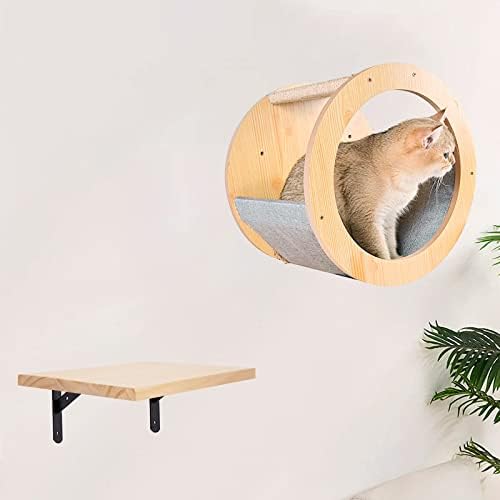 2-Pack Cat Wall Shelves 9.8 x 7.8 Inch/25 x 20 cm Wood Cat Step Cat Shelf Cat Wall Furniture for Jumping Playing Lounging - Image 5
