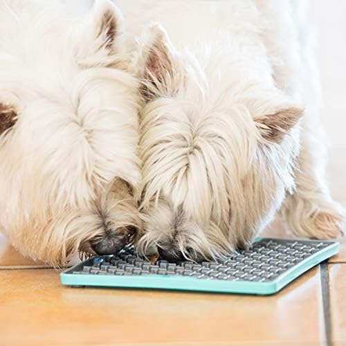 LickiMat Tuff Buddy Slow Feeder Lick Mat for Dogs, Turquoise, Boredom Aid - Image 2