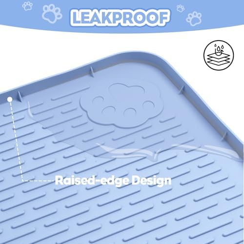 Silicone Cat Litter Mat for Litter Box 34”x22” Large Cat Mat, Blue - Image 7