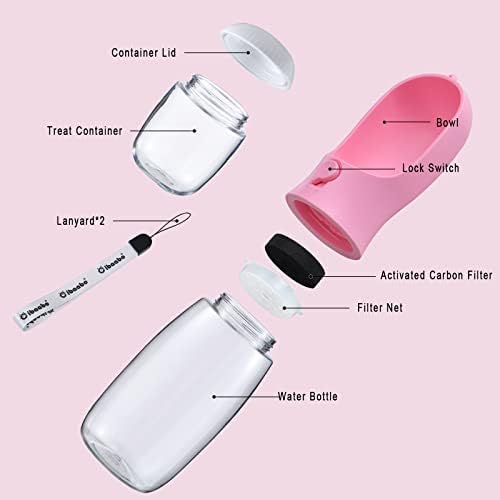 Cibaabo Dog Water Bottle Portable with Food Container & Filter for Travel - Image 2