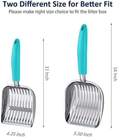 WePet Cat Litter Scoop, Aluminum Alloy Sifter, Kitty Metal Scooper, Deep Shovel, Long Handle, Poop Sifting, Kitten Pooper Lifter, Durable, Heavy Duty, for Litter Box - Image 4