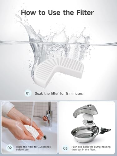 6 Pack L-Shaped Replacement Filters for Pioneer Big Max & Raindrop Cat & Dog Water Fountains, Stainless Steel & Ceramic Versions, Activated Carbon Filtration, Easy-to-Change, BPA-Free - Image 6