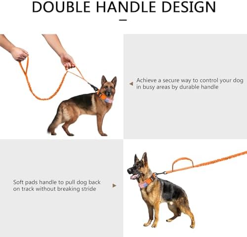 DAGANXI Tactical Dog Collar, Adjustable Military Training Nylon Dog Collar with Control Handle and Heavy Metal Buckle for Medium and Large Dogs, with Patches and Airtags Case (Orange-Set, XL) - Image 6