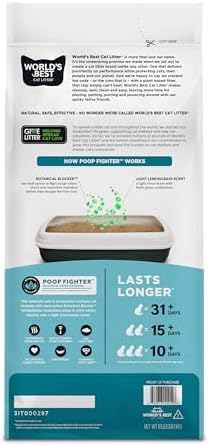 World's Best Cat Litter Poop Fighter, Urine & Poop Odor Defense, 8 lb Bag - Image 2