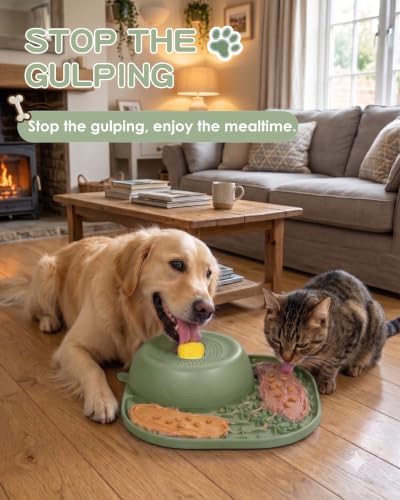 Slow Feeder Dog Bowls, 2 in 1 Dog Lick Bowl with Rolling Ball - Image 7