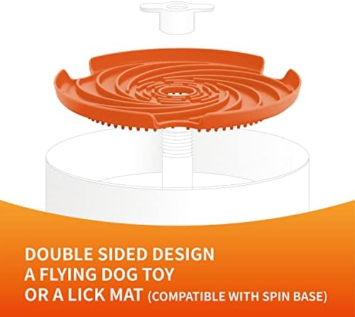 PetDreamHouse Spin Slow Dog Bowl Accessory, Double Sided Lick Mat Insert,Orange - Image 2