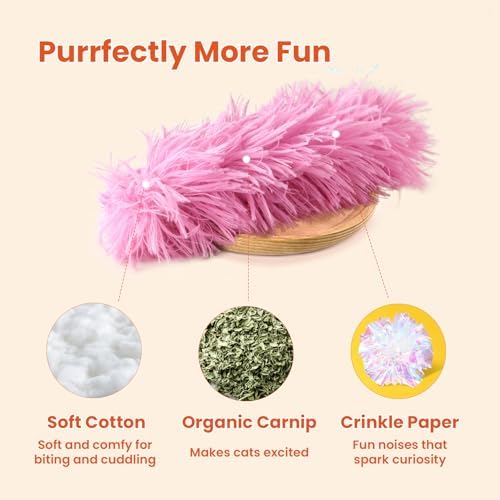 Cat Toys, 3 Pack Crinkle Catnip Pillow Toys for Indoor Cats - Image 2